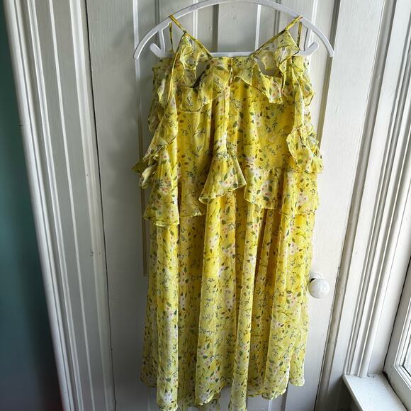 OPT Missa Floral Dress Yellow Green NWT - Picture 6 of 8